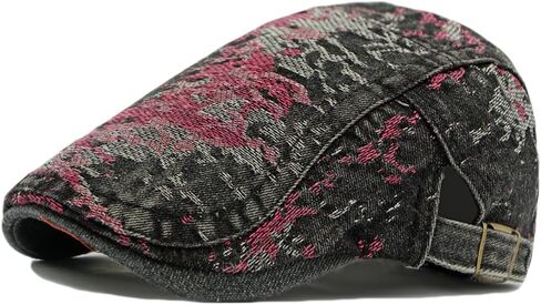 Denim Newsboy Hats Flat Cap for Men Women Adjustable Ivy Gatsby Cabbie Driving Hat in Saudi Arabia
