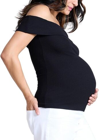 Motherhood Maternity Women's Off-The-Shoulder Rib Knit Pregnancy Top in Saudi Arabia