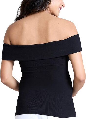 Motherhood Maternity Women's Off-The-Shoulder Rib Knit Pregnancy Top in Saudi Arabia