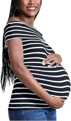 Motherhood Maternity Women's Off-The-Shoulder Rib Knit Pregnancy Top in Saudi Arabia