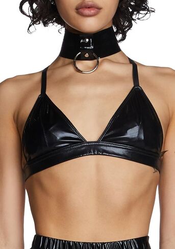 Dolls Kill Cosmic Ace Metallic Bra Top by Club Exx - Triangle Triangle Top مع الأشرطة القابلة للتعديل in Saudi Arabia