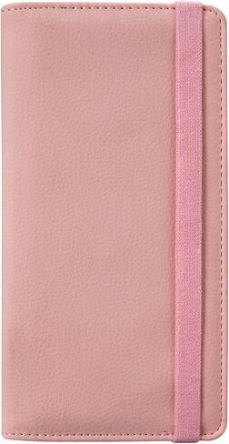 HOTCOOL Checkbook Cover with Elastic Band - Premium Leather Clear PVC Divider Durable, Compact, and Multi-Functional Holder Wallet Case for Man and Woman, Glitter Rose in Saudi Arabia