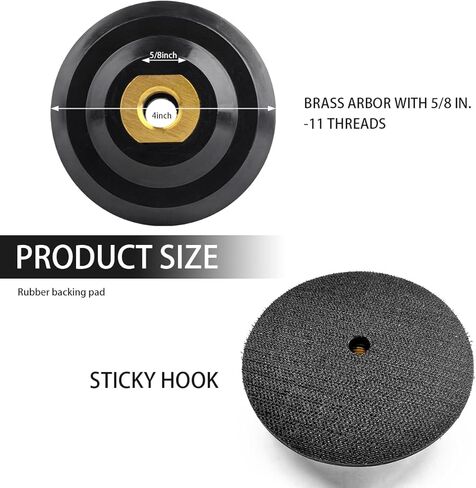 4 Inch Rubber Backer Pad, Hook and Loop Rubber Backing Pad with 5/8"-11 Arbor for Angle Grinder, Flexible Rubber Pad Backing Plate for Countertop Wet Dry Polishing Sanding in Kuwait