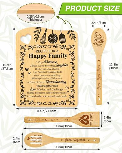 House Warming Gifts for Best Friends,Recipe for Happy Family Cutting Board Kitchen Decoration Ideas for Grandma Mom Dad Sister Housewarming Gifts Idea in Saudi Arabia
