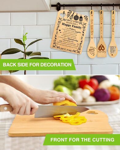 House Warming Gifts for Best Friends,Recipe for Happy Family Cutting Board Kitchen Decoration Ideas for Grandma Mom Dad Sister Housewarming Gifts Idea in Saudi Arabia