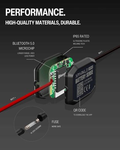 شاشة بطارية Bluetooth 12V 24V - 36V 48V RV شاشة بطارية مع الشحن ، واختبار نظام التحريك وإنذار - اختبار بطارية السيارات مع مستشعر مؤقت للشاحنات والسيارات والدراجات النارية والقوارب in Saudi Arabia