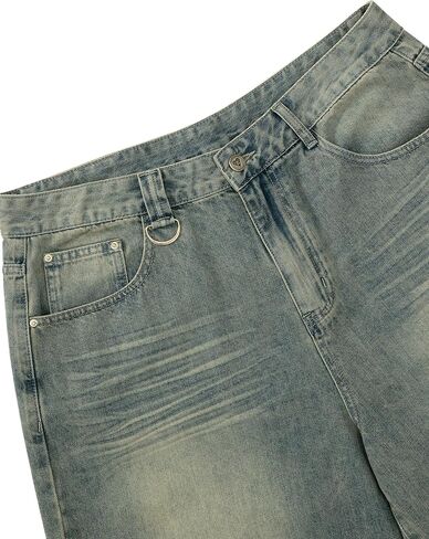 Aelfric Eden Denim Shorts Mens Solid Washed Longline Jorts Baggy Jorts Casual Streetwear Y2K Jean Shorts in Saudi Arabia