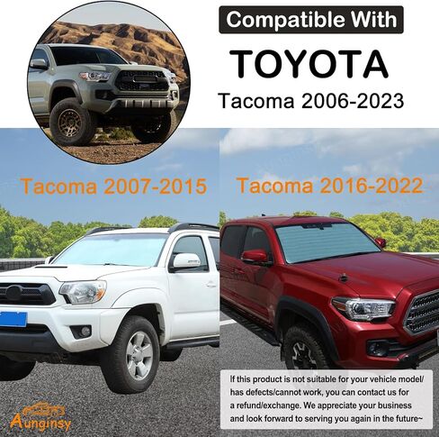 Aunginsy Front Windshield Sunshade متوافق مع Toyota Tacoma 2006-2024 الزجاج الأمامي للسيارات Sunshades قابلة للطي حماية أشعة الشمس الكتل الأشعة فوق البنفسجية ويحافظ على إكسسوارات باردة مركبة in Kuwait