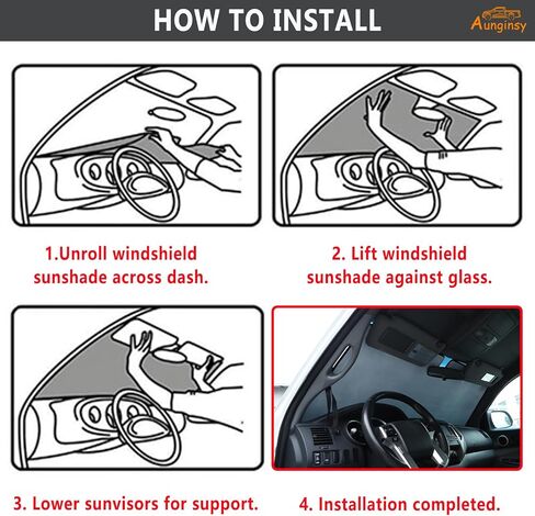 Aunginsy Front Windshield Sunshade متوافق مع Toyota Tacoma 2006-2024 الزجاج الأمامي للسيارات Sunshades قابلة للطي حماية أشعة الشمس الكتل الأشعة فوق البنفسجية ويحافظ على إكسسوارات باردة مركبة in Kuwait
