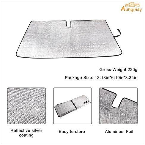 Aunginsy Front Windshield Sunshade متوافق مع Toyota Tacoma 2006-2024 الزجاج الأمامي للسيارات Sunshades قابلة للطي حماية أشعة الشمس الكتل الأشعة فوق البنفسجية ويحافظ على إكسسوارات باردة مركبة in Kuwait