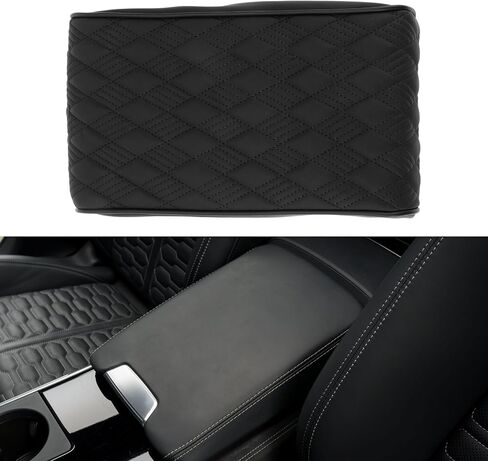Motoforti Universal Center Console Cover Car Armrest Cover Middle Console Cover Lid for Most Vehicle SUV Car Sedan 12.60"x6.30"x1.97" Black Napa Leather in Kuwait