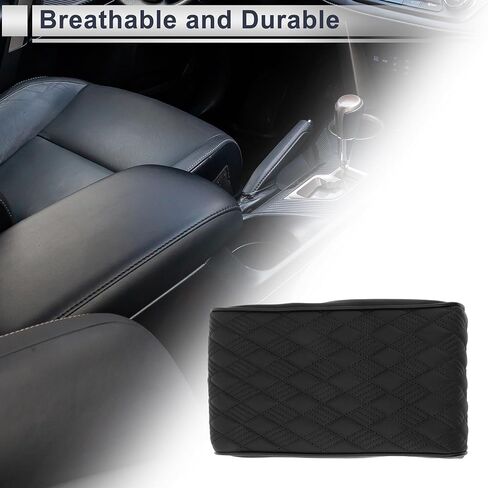 Motoforti Universal Center Console Cover Car Armrest Cover Middle Console Cover Lid for Most Vehicle SUV Car Sedan 12.60"x6.30"x1.97" Black Napa Leather in Kuwait