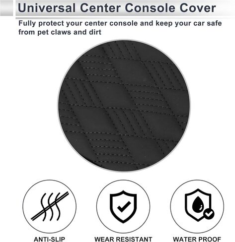 Motoforti Universal Center Console Cover Car Armrest Cover Middle Console Cover Lid for Most Vehicle SUV Car Sedan 12.60"x6.30"x1.97" Black Napa Leather in Kuwait