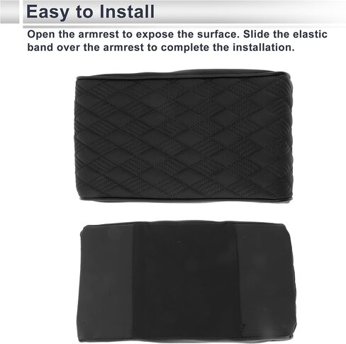 Motoforti Universal Center Console Cover Car Armrest Cover Middle Console Cover Lid for Most Vehicle SUV Car Sedan 12.60"x6.30"x1.97" Black Napa Leather in Kuwait