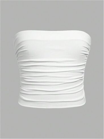 Milumia Girl's 2 Pack Tube Top Ruched Brandless Out Out Basic Bandeau Tops in Kuwait