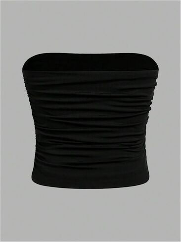 Milumia Girl's 2 Pack Tube Top Ruched Brandless Out Out Basic Bandeau Tops in Kuwait