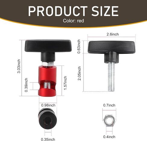Pack-2 Car Hood Lifter Fixture, 3.03" x 2.6" Multi-function Snap-on Lifting Rod Anti-pinch Device, Trunk Air Pressure Rod Anti-slip Shock Absorber Pillar Tool, Universal for Cars (Red) in Saudi Arabia