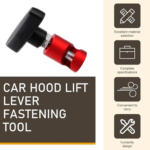 Pack-2 Car Hood Lifter Fixture, 3.03" x 2.6" Multi-function Snap-on Lifting Rod Anti-pinch Device, Trunk Air Pressure Rod Anti-slip Shock Absorber Pillar Tool, Universal for Cars (Red) in Saudi Arabia