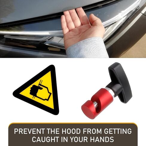 Pack-2 Car Hood Lifter Fixture, 3.03" x 2.6" Multi-function Snap-on Lifting Rod Anti-pinch Device, Trunk Air Pressure Rod Anti-slip Shock Absorber Pillar Tool, Universal for Cars (Red) in Saudi Arabia