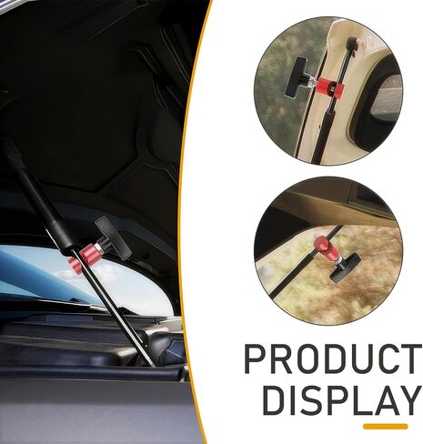 Pack-2 Car Hood Lifter Fixture, 3.03" x 2.6" Multi-function Snap-on Lifting Rod Anti-pinch Device, Trunk Air Pressure Rod Anti-slip Shock Absorber Pillar Tool, Universal for Cars (Red) in Saudi Arabia