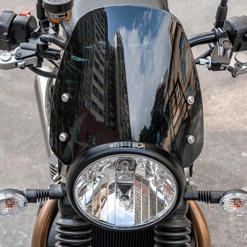 Motorcycle Windshield Deflector with Bracket Double Bubble Windscreen Fit for Triumph Street Twin 900 2019 2020 2021 2022 Wind Shield Screen Visor Flyscreen, Black in Saudi Arabia