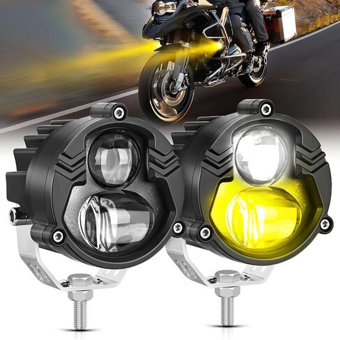 Nilight Motorcycle Driving Lights 2.7 inch White Amber Spot Beam Fog Light LED Pods IP67 Waterproof Auxiliary Offroad Lighting for Motorbike Dirt Bike e-Bike Scooter Snowmobile ATV UTV SUV Truck in Saudi Arabia