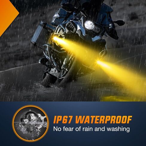 Nilight Motorcycle Driving Lights 2.7 inch White Amber Spot Beam Fog Light LED Pods IP67 Waterproof Auxiliary Offroad Lighting for Motorbike Dirt Bike e-Bike Scooter Snowmobile ATV UTV SUV Truck in Saudi Arabia