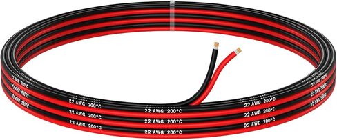 18 AWG Silicone Wire by MMOBIEL – 2 x 16.4FT 18 Gauge Tinned Copper Parallel Cable (Red & Black) – Flexible Hook-Up Wire for Automotive, LED, Audio, Low Voltage DIY Use in Kuwait