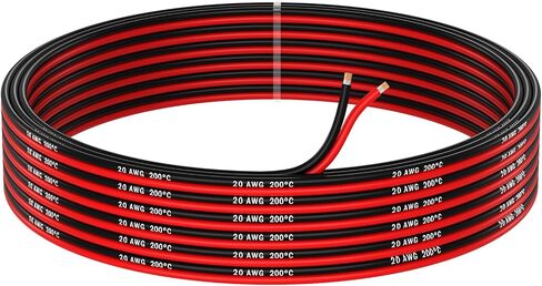 18 AWG Silicone Wire by MMOBIEL – 2 x 16.4FT 18 Gauge Tinned Copper Parallel Cable (Red & Black) – Flexible Hook-Up Wire for Automotive, LED, Audio, Low Voltage DIY Use in Kuwait
