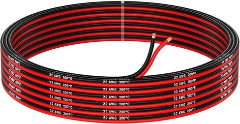 18 AWG Silicone Wire by MMOBIEL – 2 x 16.4FT 18 Gauge Tinned Copper Parallel Cable (Red & Black) – Flexible Hook-Up Wire for Automotive, LED, Audio, Low Voltage DIY Use in Kuwait