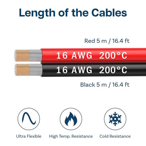 18 سلك سيليكون AWG بواسطة Mmobiel-2 × 16.4 قدمًا 18 كابلًا متوازيًا من النحاس (Red & Black)-سلك ربط مرن للسيارات ، LED ، الصوت ، استخدام DIY منخفض الجهد. in Saudi Arabia