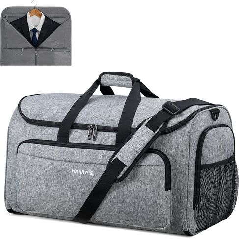 Hanke Carry On Garment Facs for Travel ، حقيبة حقيبة أمتعة قابلة للتحويل من حقيبة أمتعة مع مقصورة أحذية ، 2 في حقيبة بدلة حقيبة معلقة للرجال ، الأسود in Kuwait