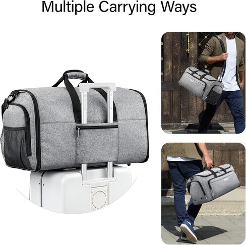 Hanke Carry On Garment Facs for Travel ، حقيبة حقيبة أمتعة قابلة للتحويل من حقيبة أمتعة مع مقصورة أحذية ، 2 في حقيبة بدلة حقيبة معلقة للرجال ، الأسود in Kuwait