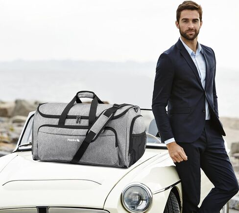 Hanke Carry On Garment Facs for Travel ، حقيبة حقيبة أمتعة قابلة للتحويل من حقيبة أمتعة مع مقصورة أحذية ، 2 في حقيبة بدلة حقيبة معلقة للرجال ، الأسود in Kuwait