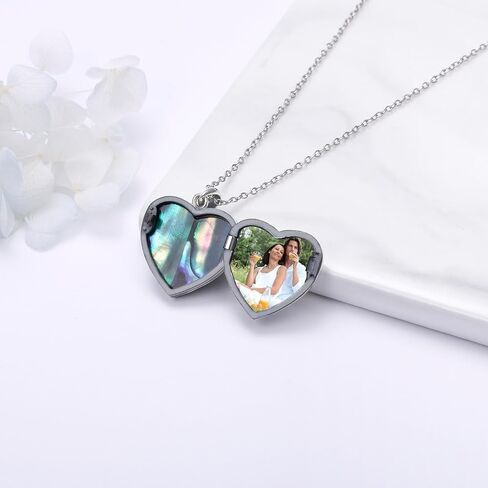 Heart شجرة الحياة/عباد الشمس/قلادة مغلقة الفراشة التي تحمل الصور 925 الجنيه الاسترليني الفضة أذن البحر قلادة قلادة هدايا المجوهرات للنساء in Saudi Arabia
