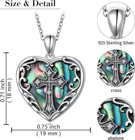 Heart شجرة الحياة/عباد الشمس/قلادة مغلقة الفراشة التي تحمل الصور 925 الجنيه الاسترليني الفضة أذن البحر قلادة قلادة هدايا المجوهرات للنساء in Saudi Arabia