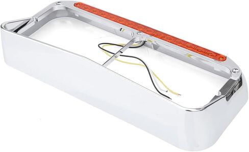 حافة المصباح الأمامي Chrome 12 "Amber LED Light Strip لـ Kenworth T400 T600 T800 W900B W900L Peterbilt 378 379 Western Star 4900 Freightliner FLD Classic XL in Kuwait