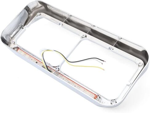 حافة المصباح الأمامي Chrome 12 "Amber LED Light Strip لـ Kenworth T400 T600 T800 W900B W900L Peterbilt 378 379 Western Star 4900 Freightliner FLD Classic XL in Kuwait