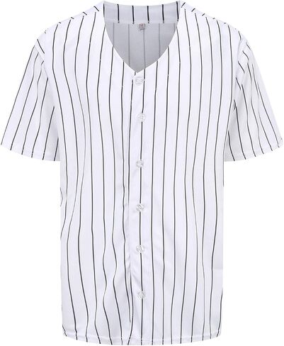 Mens Button Down Plain Baseball Jersey, Blank Softball Team Uniform, Hip Hop Hipster Short Sleeve Active Shirts in Saudi Arabia