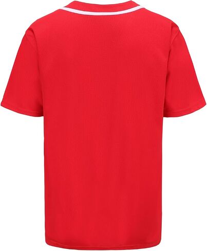 Mens Button Down Plain Baseball Jersey, Blank Softball Team Uniform, Hip Hop Hipster Short Sleeve Active Shirts in Saudi Arabia