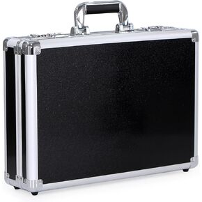 Locking Hard Briefcase with Dual Combination Locks 18"x4.7"x12.6" Inch Laptop Case Attache case Document Case Suitcase for Business Travelling & Meeting Black (Large)
