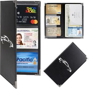 Car Registration and Insurance Card Holder,Car Document Holder Glove Box with Magnetic Shut For Documents, Cards, License
