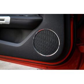 2Pcs Door Speaker Decoration Ring Interior Trim Fit for Ford Mustang 2015-2020 (Carbon Fiber Grain)