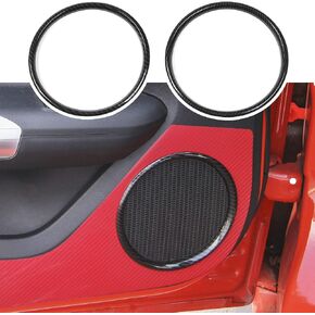 2PCS DOOR SPEATION DERING RING INTRIOR TRIM FOR FORD FORD MUSTANG 2015-2020 (CORBON LIVER) in Saudi Arabia