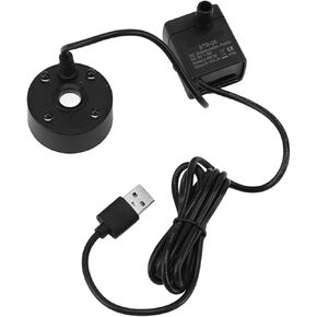 صانع ضباب Zerodis Mist Mist USB مع مضخة LED Fountain Fountain Atomizer ، تذوق مياه مياه ديكور لزهرية أسماك البركة ، لمهرجان الهالوين (الأسود) ، Zerodisua1pvg4k3S-12