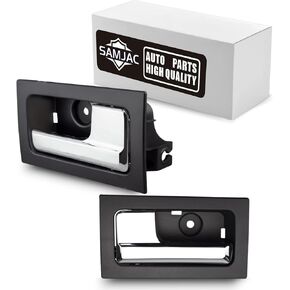 Interior Door Handle Set (2 Pcs), Suitable for 2009 to 2014 Ford F150, Front or Rear Right Passenger Side Door, Chrome Lever with Black Housing, Replacement for # CL3Z-1522600-GA 9L3Z