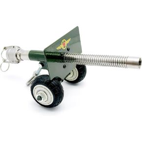 Stainless Steel Mini Launching Cannon Model That Shoots Firecrackers with Spring Recoil Mechanism, Metal Artillery Model Desk Ornament for STEM Learning & Backyard Fun & Collection Gifts