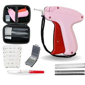 Stitchy Quick Clothing Fixer with Case: Mini Stitch Gun Kit for Clothes Sewing. Quick Clothing Stitcher Tag Gun with 6 Needles, 1000 Black & 1000 White Micro Fasteners, 240 Buttons & Cord Removal