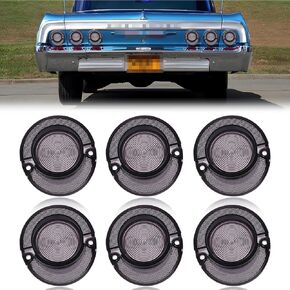 Tail Light Lens Compatible with Chevy Impala 1964, [DOT] [IP67 Waterproof] Tail Lamp Lens (Left + Right), Replace OEM #MO-3237, 6 PCS, Red Lens