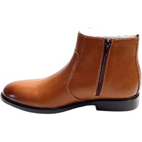 Alfani Men's Liam Side-Zip Ankle Boots, Brown, Size 12